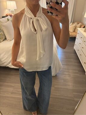 🤍 NWT RESET Front Tie Halter Blouse 🤍